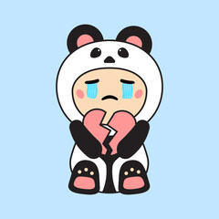 Cute Kids Character in Panda Costume