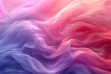 Fototapeta premium Ethereal Waves of Colorful Silk Fabric Flowing in Soft Gradients