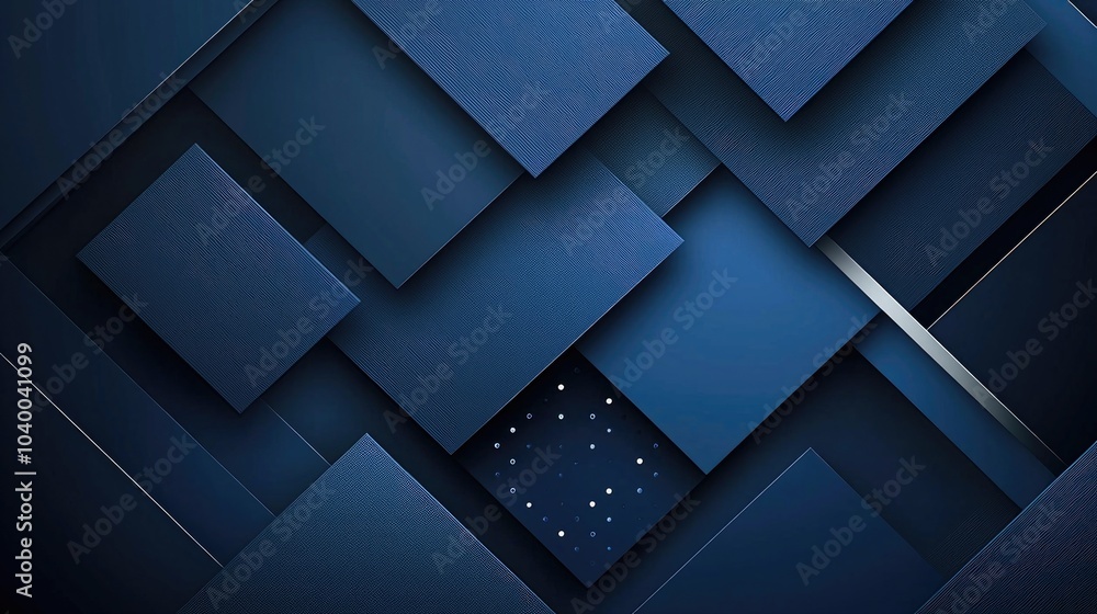 Poster abstract blue geometric pattern with overlapping squares and a subtle texture.