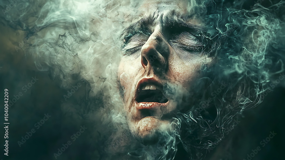 Poster a deep dive into the abyss of human emotion capturing the raw essence of intense feelings through ar