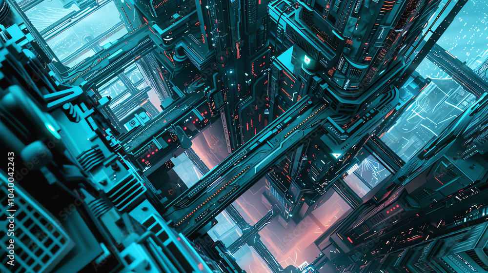 Poster capture the sleek lines of futuristic technology with the intricate detailing of art nouveau in a pi