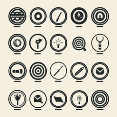 Target icons and vector graphics set