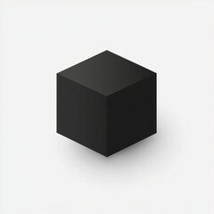 simple image of a black cube on a white background