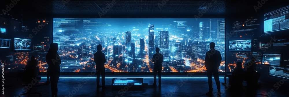 Poster smart city innovations, a cutting-edge tech company creating advanced solutions for urban environmen