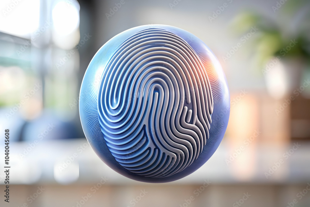 Poster digital fingerprint ai security business concept soft blurred background | enhanced protection measu