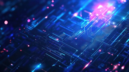 Fototapeta premium futuristic technology lines background with light effect.