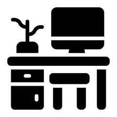 Obraz premium office desk glyph icon