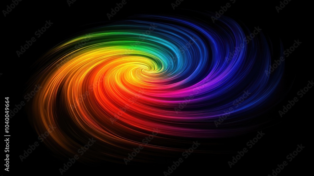 Aufkleber a mesmerizing swirl of rainbow colors against a black void, creating a sense of motion and depth.
