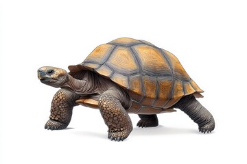 Obraz premium A beautifully detailed turtle showcasing its unique shell pattern and texture, perfect for nature and wildlife enthusiasts.