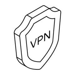 A trendy design icon of vpn
