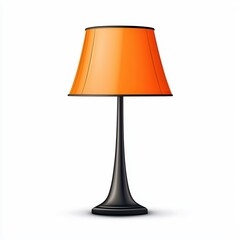 Obraz premium A stylish orange table lamp with a sleek black base, perfect for adding a pop of color to any room decor.