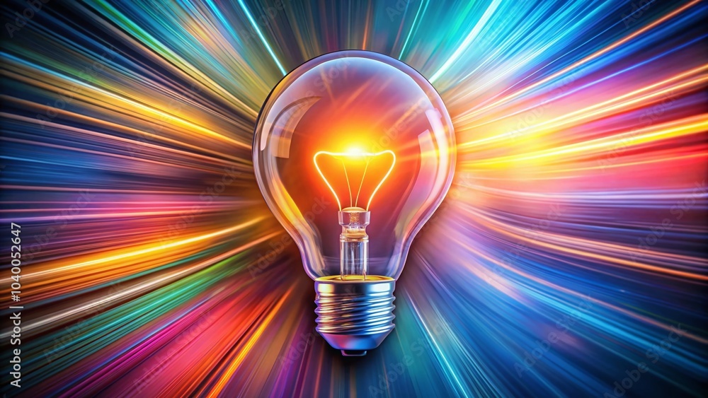 Aufkleber lightbulb concept with speech bubble for idea communication in flat design