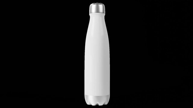 Rotating or spinning flask water bottle for sublimation. 3d rendering