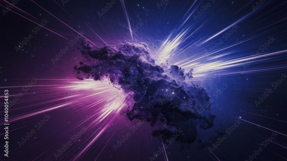Aufkleber cosmic nebula burst. a vibrant nebula explodes with light and color, symbolizing creation and new be