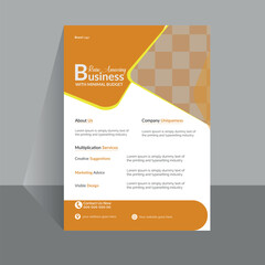 A luxury modern flyer design on vector layout with orange color combination.