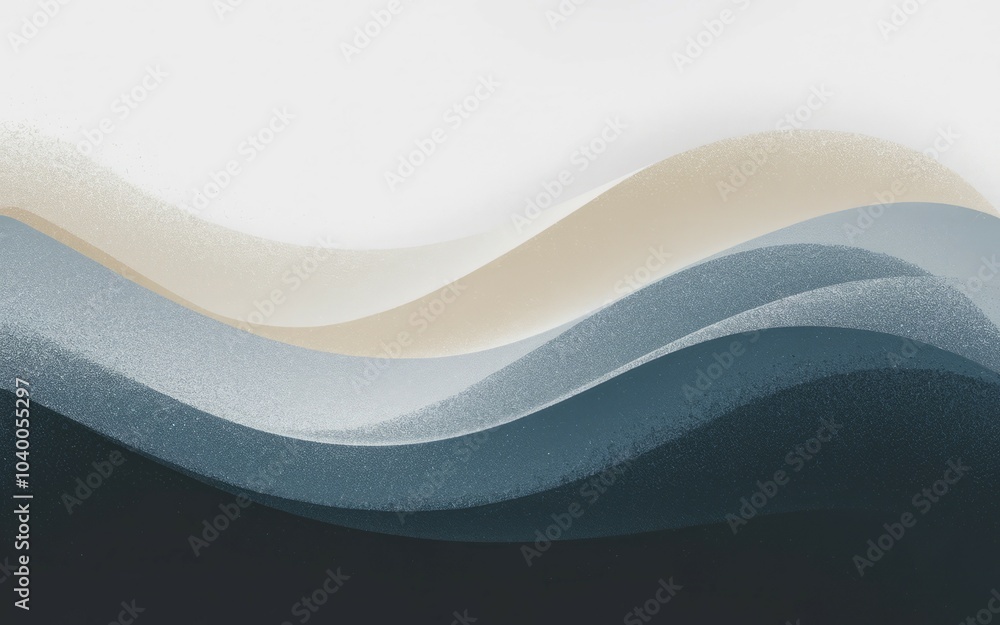 Poster abstract blue and white waves. abstract background with soft, flowing waves in shades of blue and wh