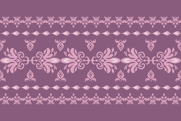 Ikat paisley embroidery on the fabric in Indonesia,India and asian countries, background, curtain, carpet, wallpaper, clothing, wrapping, Batik, vector illustration.