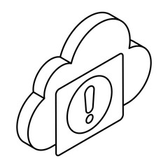 Creative design icon of cloud warning 