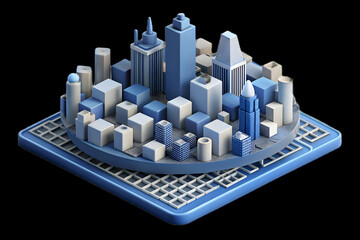 Macro Shot QR Code City Skyline Embedded Smart City Information Global Connectivity Close Up Image Patterns Ample Copy Space Photo Stock Concept