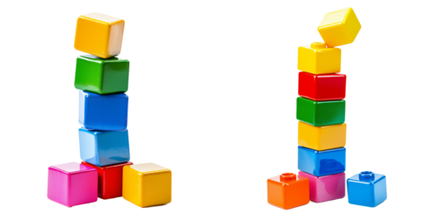 Vibrant Set of Colorful Building Blocks