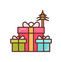 Gifts Filled Icons , Vector illustration