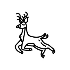 Reindeer Outline Icon, Vector illustration