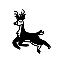 Reindeer Glyph Icon, Vector illustration