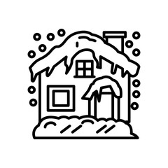 Snow Outline Icon, Vector illustration