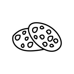 Cookies Outline Icon, Vector illustration