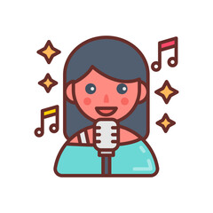 Singing Filled Icons , Vector illustration