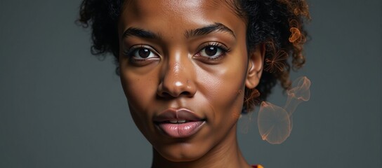Double exposure image combining portraits of two African-American women with layers of scientific visuals