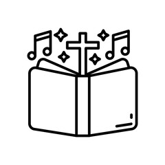 Hymns Outline Icon, Vector illustration