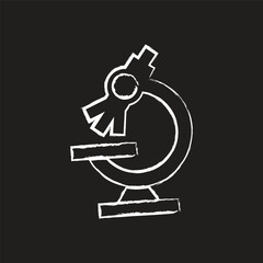 chalk style microscope icon illustration
