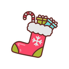 Christmas Socks Filled Icons , Vector illustration