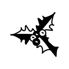 Mistletoe Glyph Icon, Vector illustration