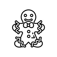 Teddy Cookie Outline Icon, Vector illustration