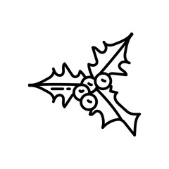 Mistletoe Outline Icon, Vector illustration