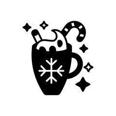 Hot Chocolate Glyph Icon, Vector illustration