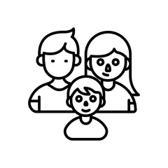 Family Outline Icon, Vector illustration