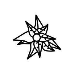 Poinsettia Outline Icon, Vector illustration