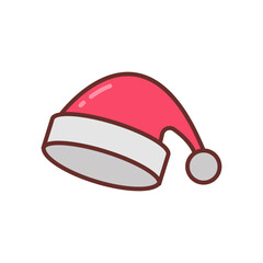 Santa Cap Filled Icons , Vector illustration