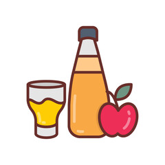 Cider Filled Icons , Vector illustration