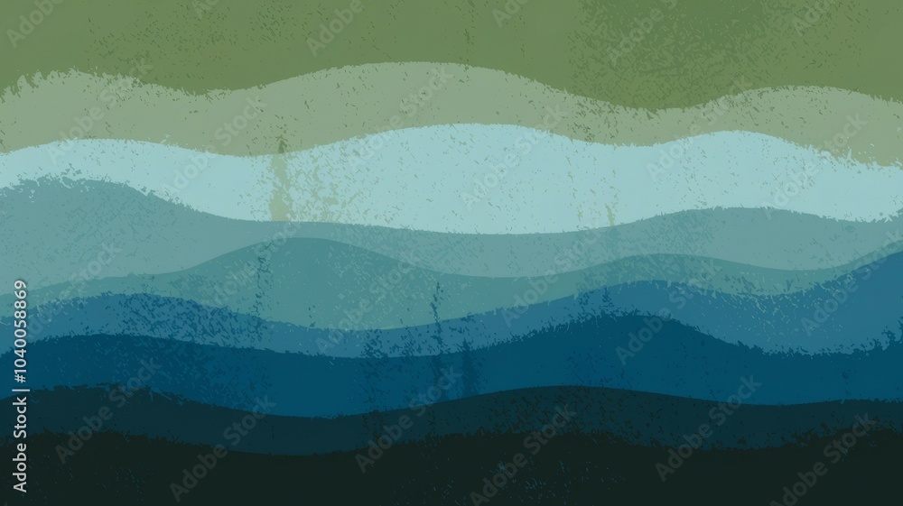 Poster abstract green blue waves. abstract background with wavy lines in shades of green and blue. the colo