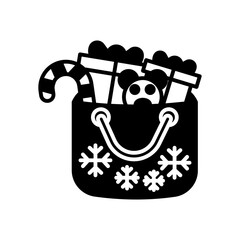 Christmas Shopping Glyph Icon, Vector illustration