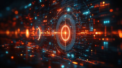 Obraz premium Abstract visualization of longevity research ancient time symbols such as sundials blending into futuristic digital clocks and hourglasses representing the concept of antiaging and life extension