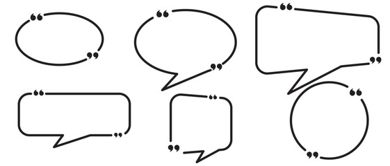 Obraz premium Quote bubble frame set best for speech quotation. Speech quote marks box outline element with commas.