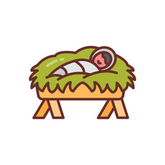 Baby Jesus Filled Icons , Vector illustration