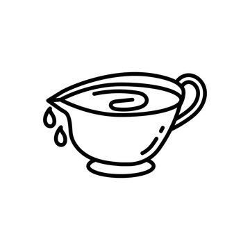 black and white gravy boat pouring clip art preview