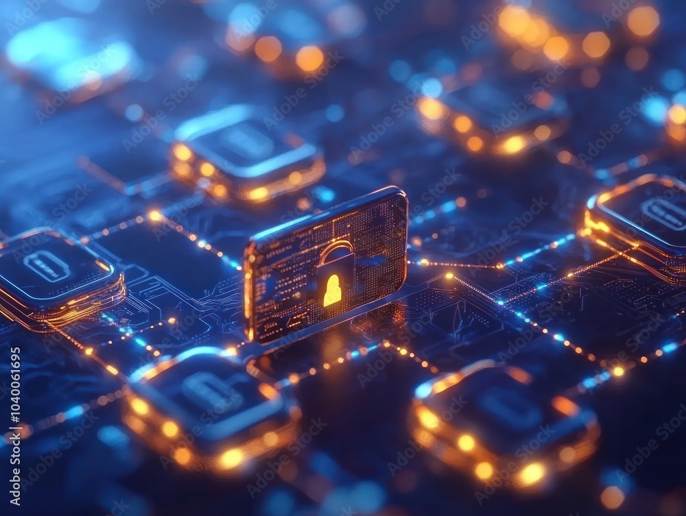 Poster exploring the future of cybersecurity through innovative digital encryption technologies