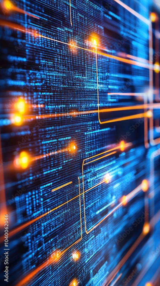 Poster innovative digital circuitry exploring the intersection of technology and design in modern data stru
